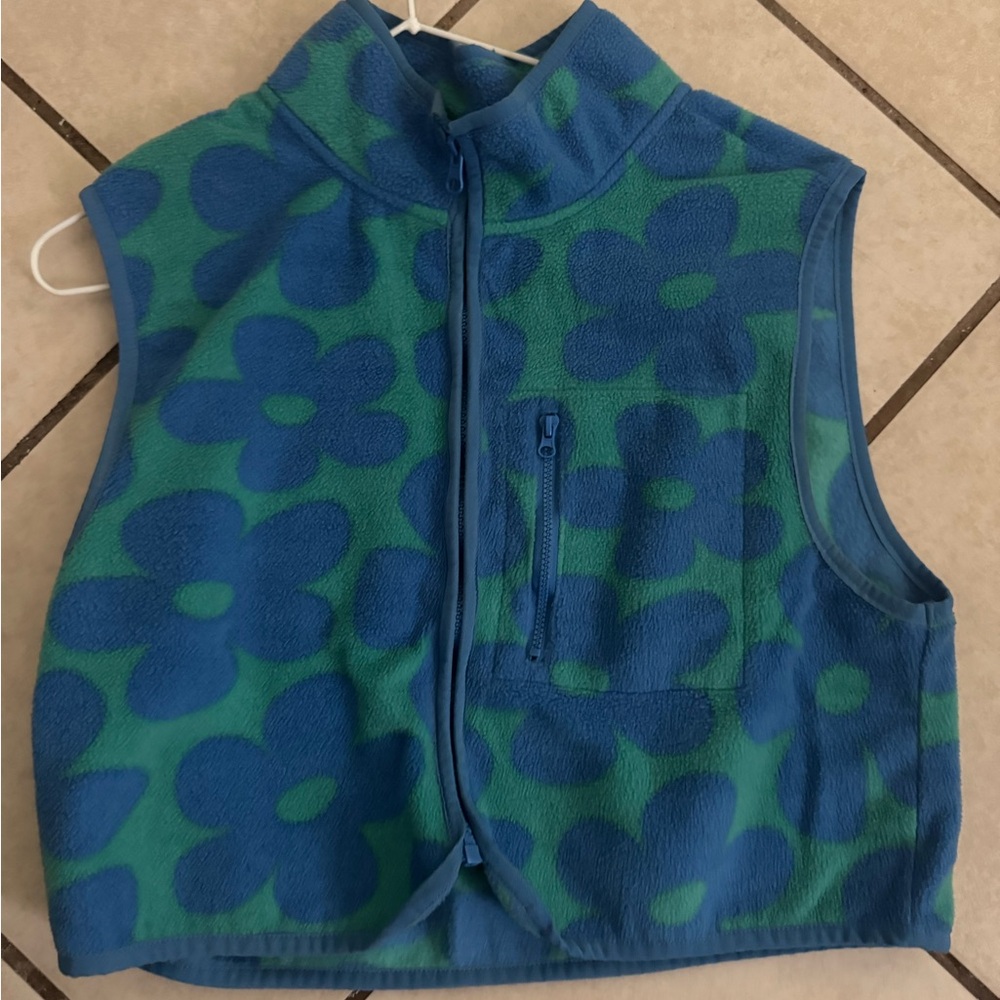 Pacific Sunwear Teal and Green Patterned Vest